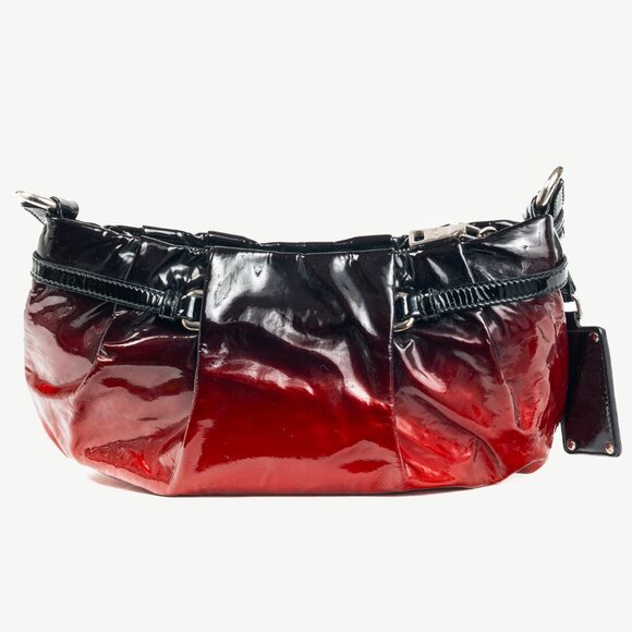 Prada Rosso & Argento Vernice Sfumata Gradient Patent Leather Handbag - Picture 4 of 14